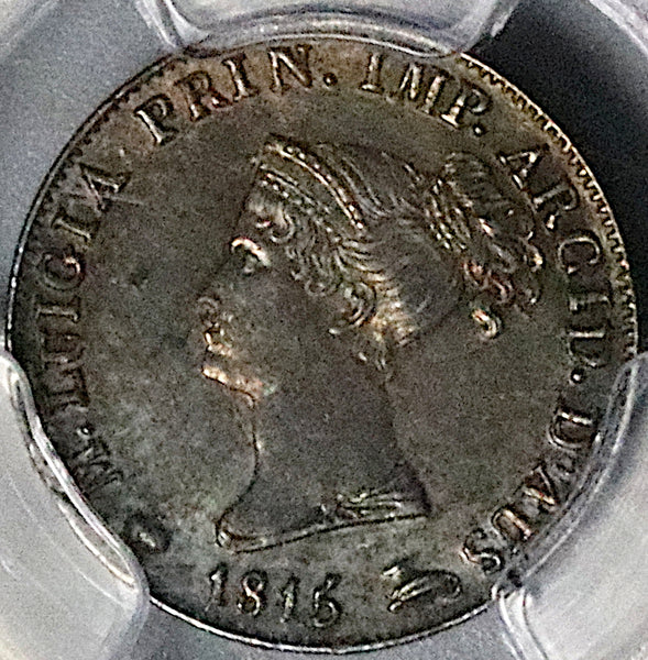 1815 PCGS MS 62 Parma 5 Soldi  Italy State Napoleon Wife Silver Coin (24102701D)