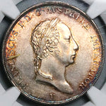 1825-V NGC MS 62 Lombardy Venetia 1/2 Scudo Francis I Italy State Silver Coin Pop 1/0 (25042401D)
