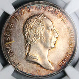 1825-V NGC MS 62 Lombardy Venetia 1/2 Scudo Francis I Italy State Silver Coin Pop 1/0 (25042401D)
