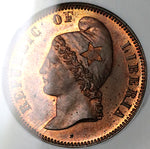 1868 NGC PF 63 RB Liberia 1 Cent Rare Proof Pattern PN15 Copper Coin (25050901C)