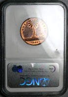 1868 NGC PF 63 RB Liberia 1 Cent Rare Proof Pattern PN15 Copper Coin (25050901C)