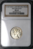 1914 NGC MS 62 Luxembourg 1 Franc Marie Adelaide Silver Essai Coin (24031001C)