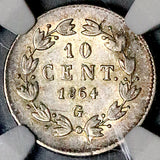 1864-G NGC AU 55 Mexico 10 Centavos Maximilian Rare Guanajuato Mint Coin (26060102C)