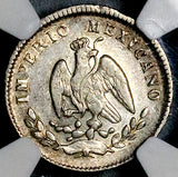 1864-G NGC AU 55 Mexico 10 Centavos Maximilian Rare Guanajuato Mint Coin (26060102C)
