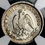 1864-G NGC AU 55 Mexico 10 Centavos Maximilian Rare Guanajuato Mint Coin (26060102C)