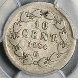 1864-G PCGS VG Mexico 10 Centavos Maximilian Rare Guanajuato Imperial Silver Coin (26050801C)