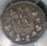 1864-M PCGS VF 35 Mexico 10 Centavos Imperial Maximilian Silver Coin (24040902C)