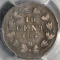 1864-M PCGS VF 35 Mexico 10 Centavos Imperial Maximilian Silver Coin (24040902C)