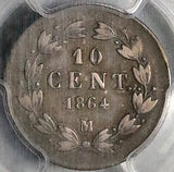 1864-M PCGS VF 35 Mexico 10 Centavos Imperial Maximilian Silver Coin (24040902C)