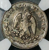 1866/4-M NGC AU 55 Mexico 10 Centavos Imperio Maximilian Silver Coin (26021101C)