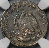 1868-Ca NGC XF 40 Mexico 10 Centavos Chihuahua Mint Rare Silver Coin POP 1/1 (24082101C)