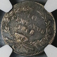 1868-Ca NGC XF 40 Mexico 10 Centavos Chihuahua Mint Rare Silver Coin POP 1/1 (24082101C)