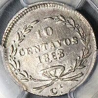 1868/8-Ca PCGS XF Mexico 10 Centavos Rare Chihuahua Mint Silver Coin (25080303C)
