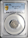 1868-Mo PCGS VF 25 Mexico 10 Centavos Cap Rays Rare Silver Coin POP 1/2 (26102702C)