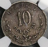 1869-Go NGC VF 30 Mexico 10 Centavos Guanajuato Mint Rare 7k Silver Coin POP 1/4 (26100603C)