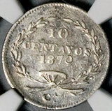 1870-Ca NGC VF Mexico 10 Centavos Chihuahua Mint Rare 17k Silver Coin (26101402C)