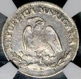 1870-Ca NGC VF Mexico 10 Centavos Chihuahua Mint Rare 17k Silver Coin (26101402C)
