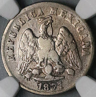 1871-Pi NGC VF Mexico 10 Centavos Rare Potosi 21k Silver Coin POP 1/0 (24081901C)