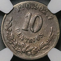 1871-Pi NGC VF Mexico 10 Centavos Rare Potosi 21k Silver Coin POP 1/0 (24081901C)