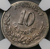 1871-Pi NGC VF Mexico 10 Centavos Rare Potosi 21k Silver Coin POP 1/0 (24081901C)