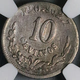 1871-Pi NGC VF Mexico 10 Centavos Rare Potosi 21k Silver Coin POP 1/0 (24081901C)