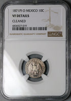 1871-Pi NGC VF Mexico 10 Centavos Rare Potosi 21k Silver Coin POP 1/0 (24081901C)