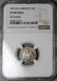 1871-Pi NGC VF Mexico 10 Centavos Rare Potosi 21k Silver Coin POP 1/0 (24081901C)