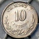 1873-CH PCGS AU  55 Mexico 10 Centavos Chihuahua Mint Rare Silver Coin POP 2/0 (26092601C)