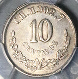 1873-CH PCGS AU  55 Mexico 10 Centavos Chihuahua Mint Rare Silver Coin POP 2/0 (26092601C)