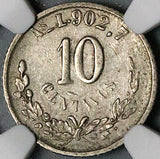 1875-As NGC XF 40 Mexico 10 Centavos Alamos Mint Silver Coin POP 3/1 (24110602C)