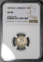 1875-As NGC XF 40 Mexico 10 Centavos Alamos Mint Silver Coin POP 3/1 (24110602C)