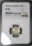 1875-As NGC XF 40 Mexico 10 Centavos Alamos Mint Silver Coin POP 3/1 (24110602C)