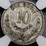 1875-Zs NGC VF Mexico 10 Centavos Zacatecas Scarce Silver Coin (26093002C)