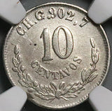 1880-CH G/g NGC XF 40 Mexico 10 Centavos Chihuahua Mint Silver 8k Coin (24122603C)