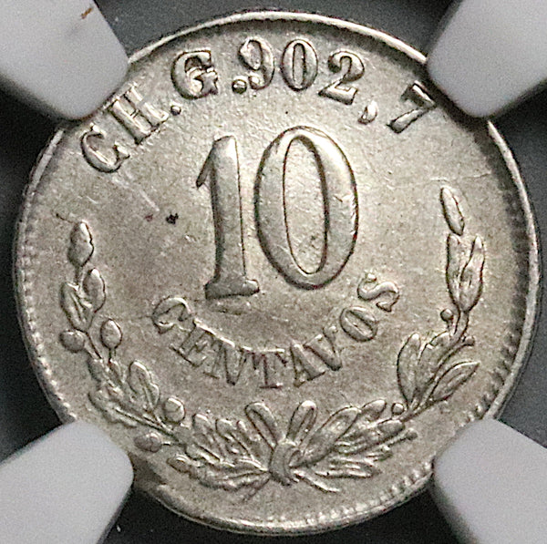 1880-CH G/g NGC XF 40 Mexico 10 Centavos Chihuahua Mint Silver 8k Coin (24122603C)