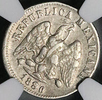 1880-CH G/g NGC XF 40 Mexico 10 Centavos Chihuahua Mint Silver 8k Coin (24122603C)