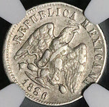 1880-CH G/g NGC XF 40 Mexico 10 Centavos Chihuahua Mint Silver 8k Coin (24122603C)