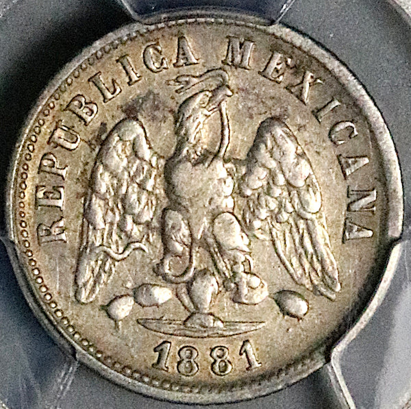 1881-Ho PCGS XF 45 Mexico 10 Centavos Hermosillo Mint 28k Silver Coin POP 1/1 (25091802C)