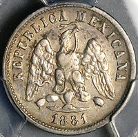 1881-Ho PCGS XF 45 Mexico 10 Centavos Hermosillo Mint 28k Silver Coin POP 1/1 (25091802C)