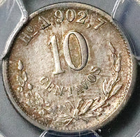 1881-Ho PCGS XF 45 Mexico 10 Centavos Hermosillo Mint 28k Silver Coin POP 1/1 (25091802C)