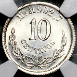 1882-Mo NGC MS 66+ Mexico 10 Centavos Gem Silver Coin POP 1/2 (26061602C)