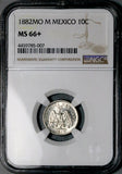 1882-Mo NGC MS 66+ Mexico 10 Centavos Gem Silver Coin POP 1/2 (26061602C)