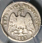 1883-As PCGS F 12 Mexico 10 Centavos Alamos Mint 8k Rare Silver Coin POP 1/0 (25070901C)