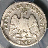 1883-As PCGS F 12 Mexico 10 Centavos Alamos Mint 8k Rare Silver Coin POP 1/0 (25070901C)