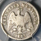 1883-As PCGS F 12 Mexico 10 Centavos Alamos Mint 8k Rare Silver Coin POP 1/0 (25070901C)