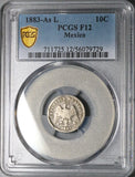 1883-As PCGS F 12 Mexico 10 Centavos Alamos Mint 8k Rare Silver Coin POP 1/0 (25070901C)