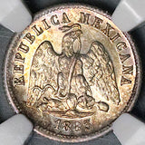 1883/2-Mo NGC MS 63 Mexico 10 Centavos Overdate Mint State Silver Coin (24021501C)
