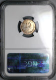 1883/2-Mo NGC MS 63 Mexico 10 Centavos Overdate Mint State Silver Coin (24021501C)