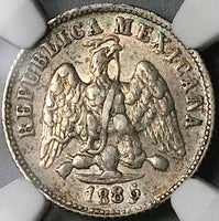 1886/6-CH NGC AU 55 Mexico 10 Centavos Chihuahua Mint Coin POP 1/1 (23071102C)