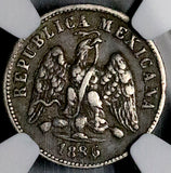 1886/6-CH NGC XF 40 Mexico 10 Centavos Chihuahua Mint Silver Coin (26082401C)